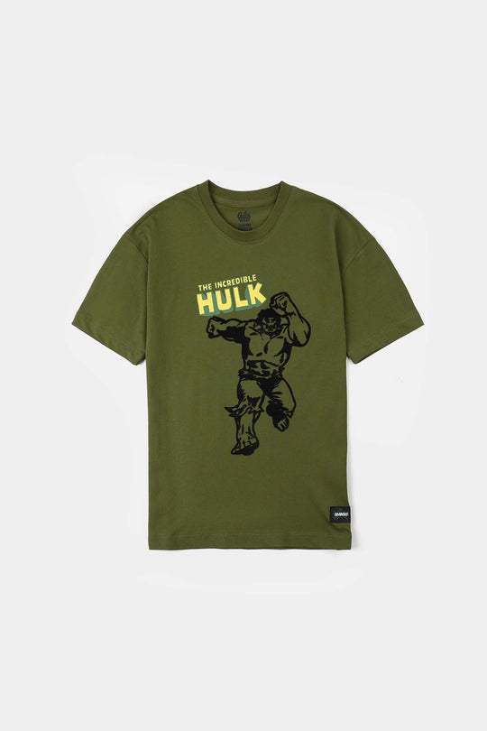 Boys Jersey/Terry T-Shirt (The Incredible) - Olive Green
