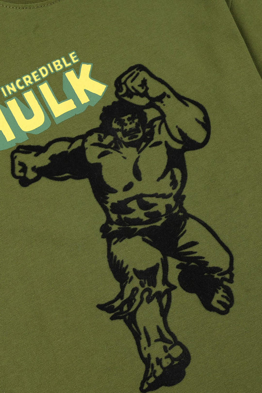 Boys Jersey/Terry T-Shirt (The Incredible) - Olive Green