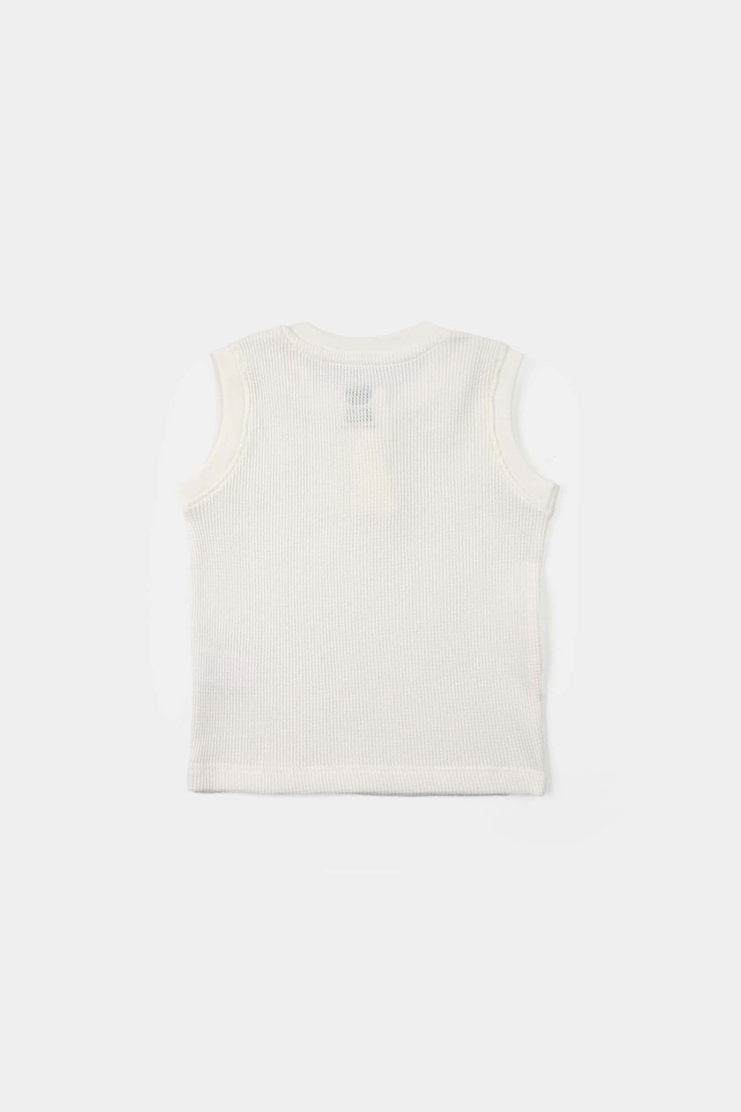 Infant Boys Thermal Sando Good Vibe - Off White