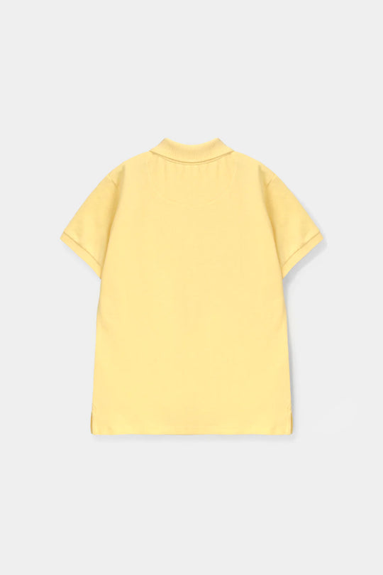 Boys Cotton PK Polo Basic - Yellow
