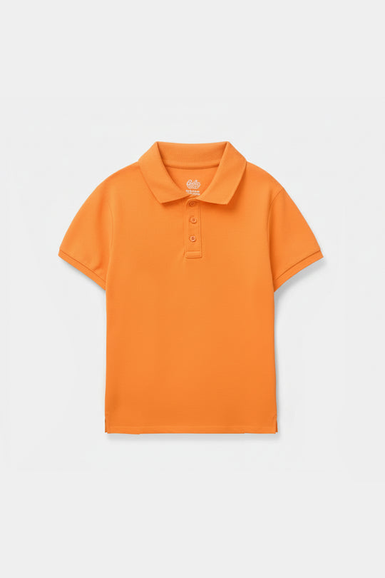 Boys Cotton PK Polo Basic - Orange