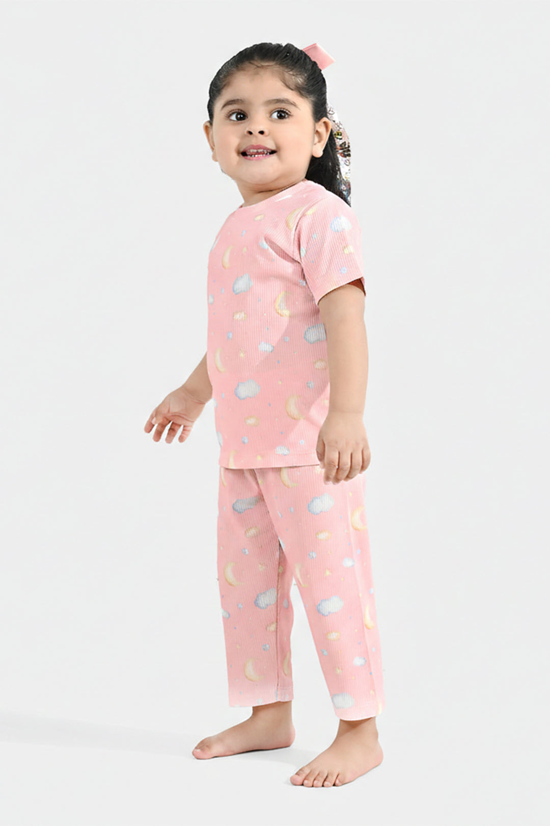 Infant Girls Jersey/Terry Printed Night Suit - Pink