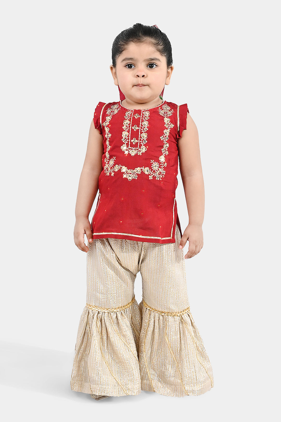 Infant Girls Jacquard 2-Piece Suit (Khumaar) - Red
