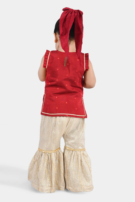 Infant Girls Jacquard 2-Piece Suit (Khumaar) - Red