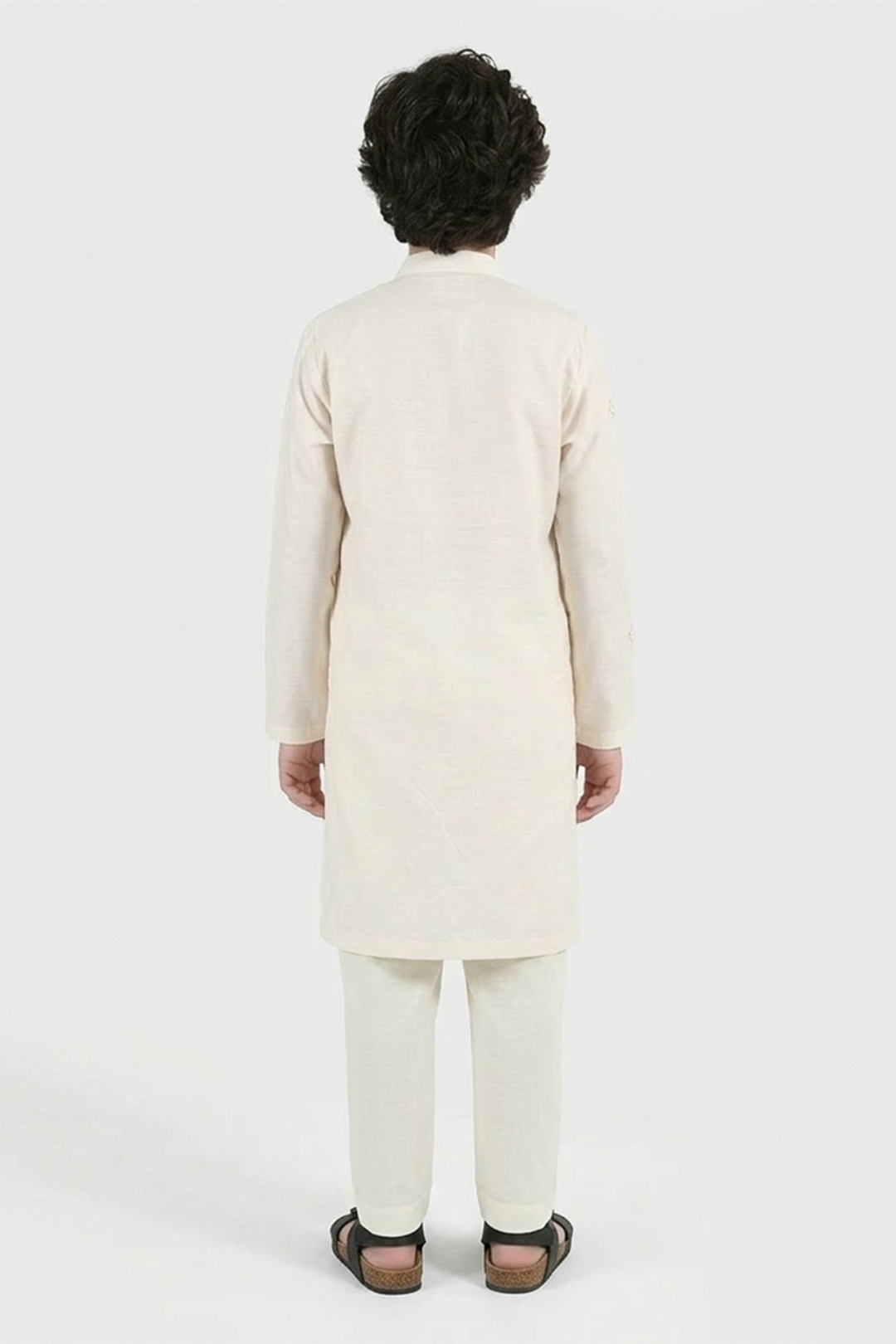 Boys Poly Viscose Kurta Pajama (Jagmag) - Cream