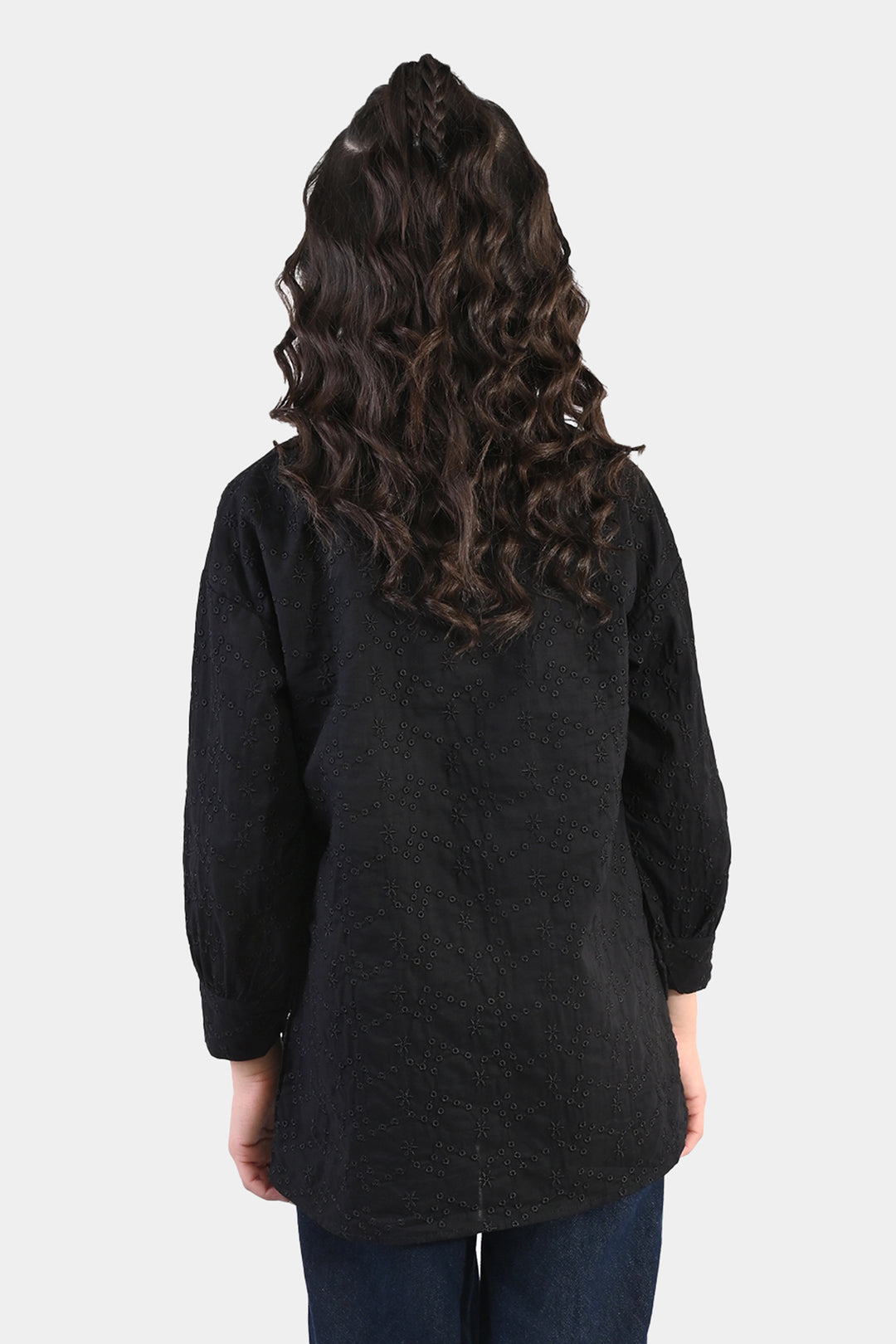 Girls Chicken Kari Embroidered Top (Bear) - Black