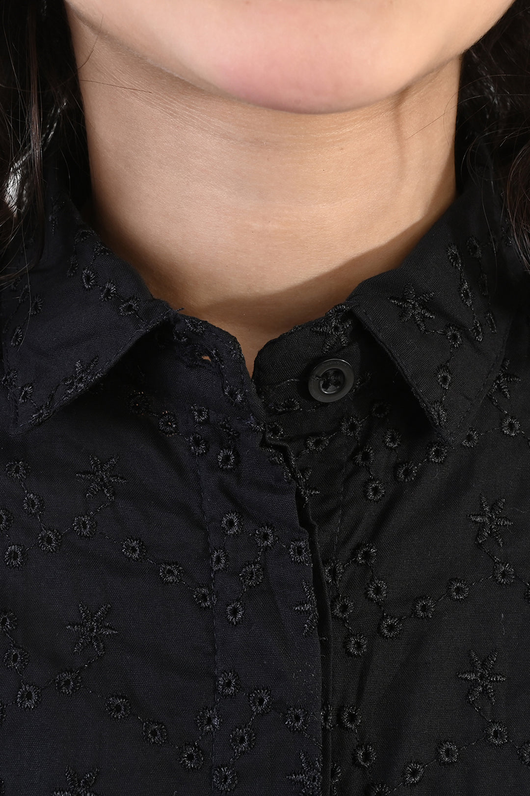 Girls Chicken Kari Embroidered Top (Bear) - Black