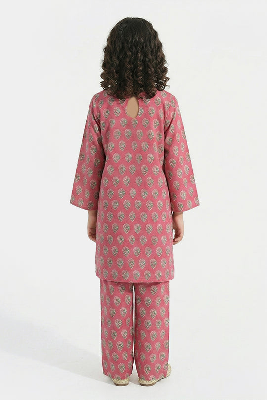 Teens Girls Jacquard Printed 2Pcs Desi Plum-Purple