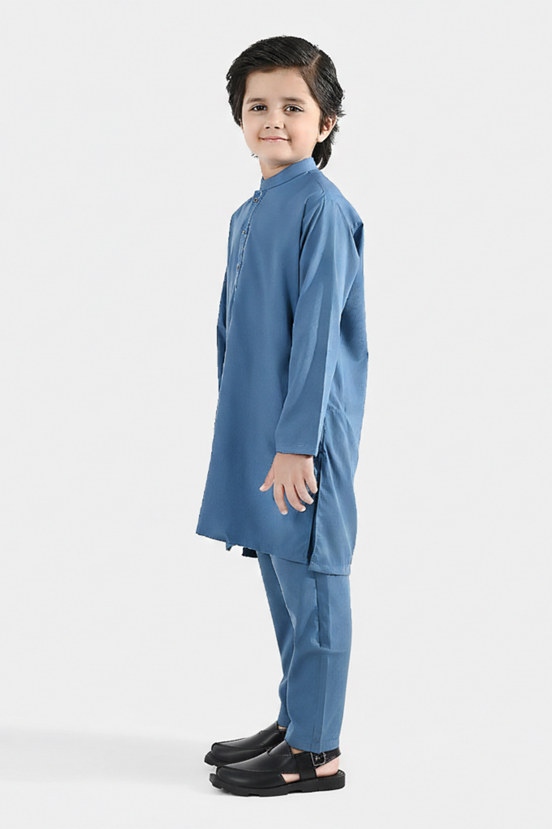 Boys Poly Viscos Kurta Pajama (Dobby) - Grey