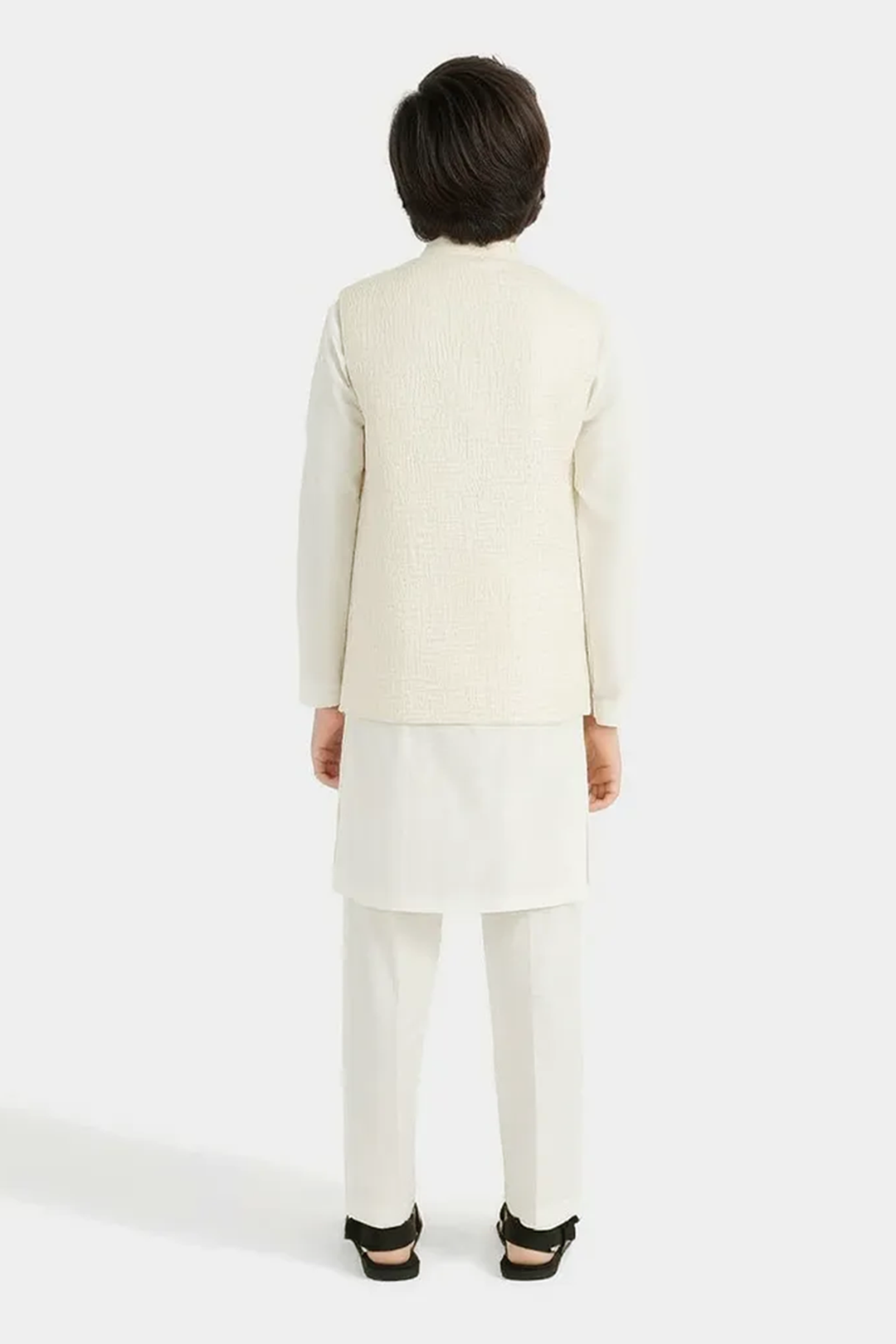 Boys Poly Viscose 3Piece Suit - Off White