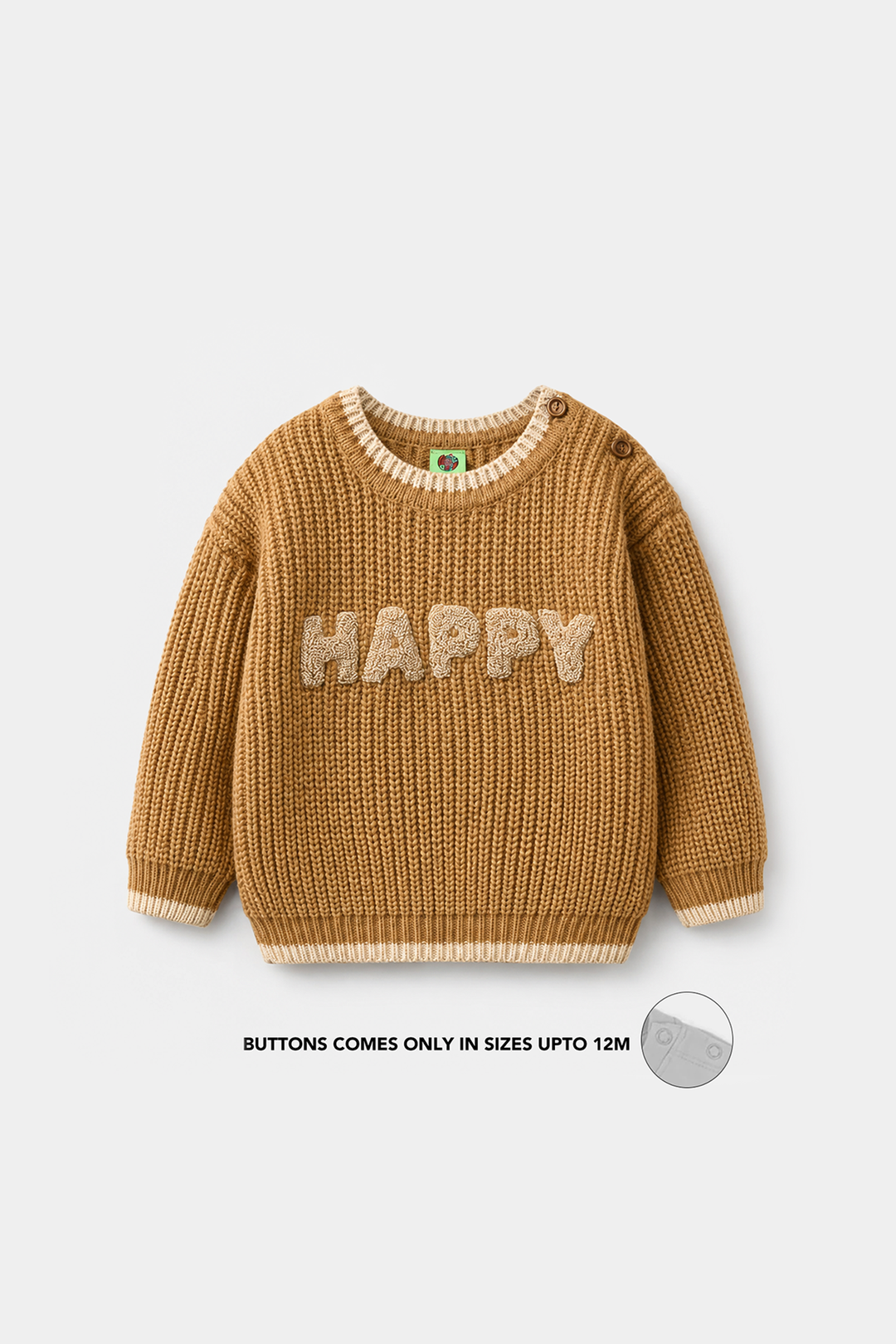 Infant Boys Acrylic Sweater - Happy - Mustard