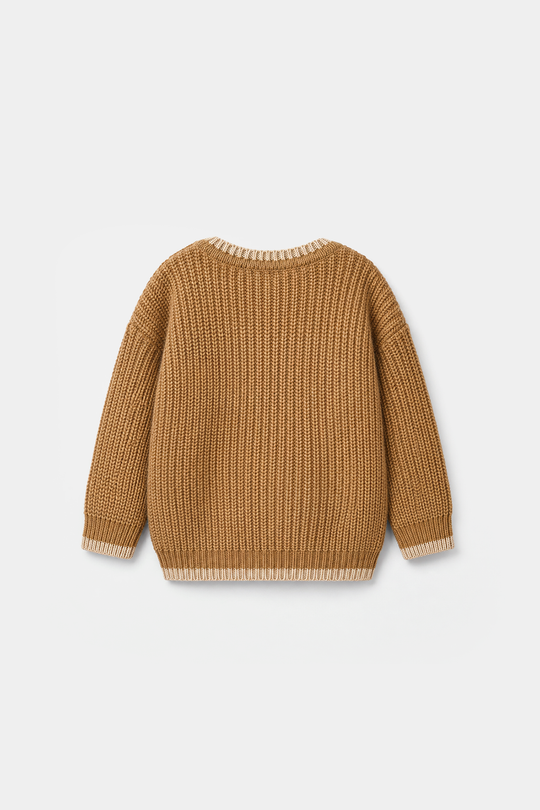 Infant Boys Acrylic Sweater - Happy - Mustard