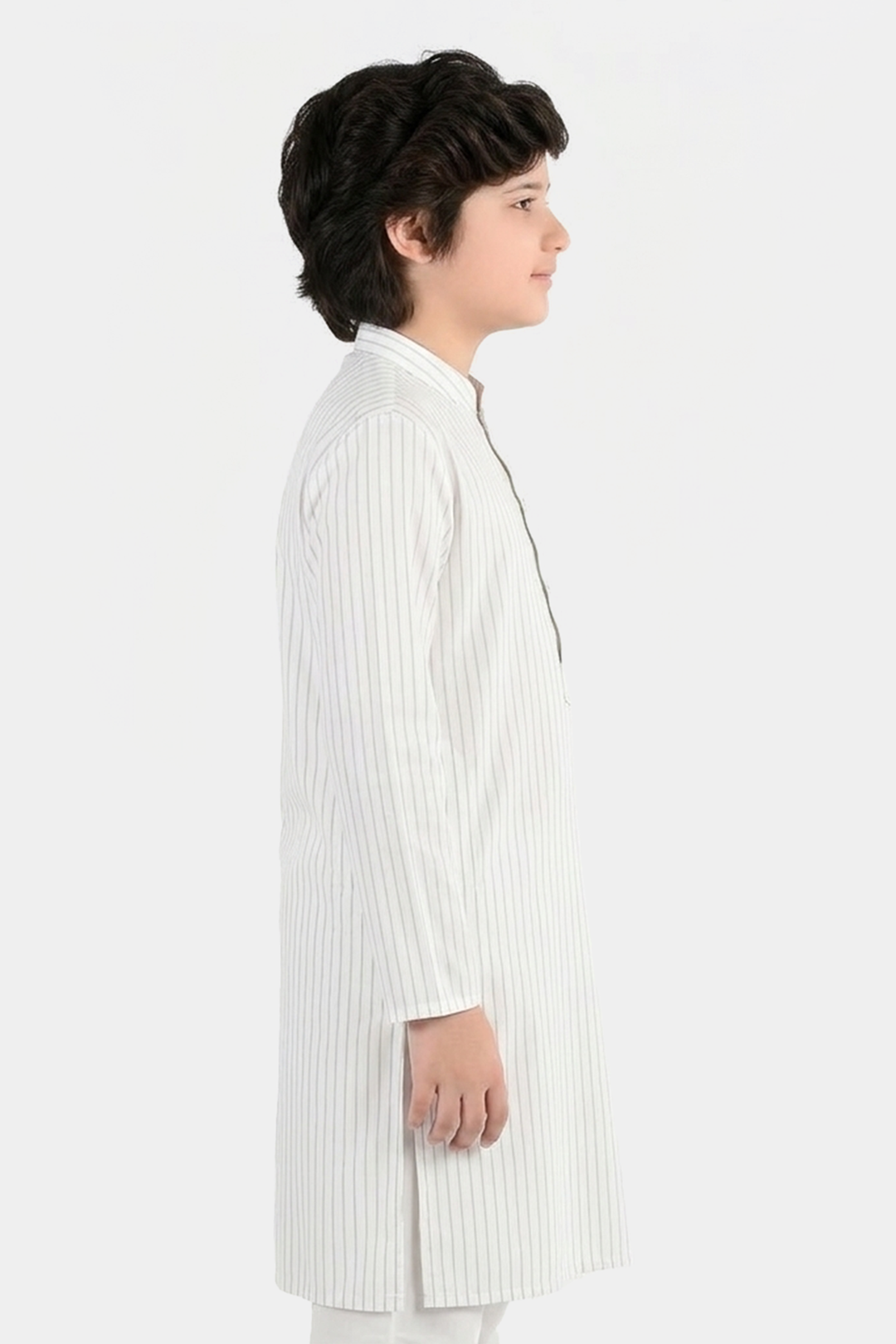 Boys Yarn Dyed Kurta (Blue Stripe)
