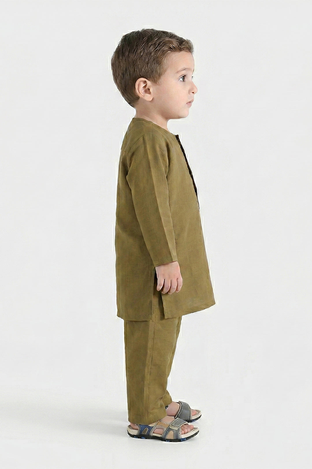 Infant Boys Poly Viscose Kurta Pajama - Green