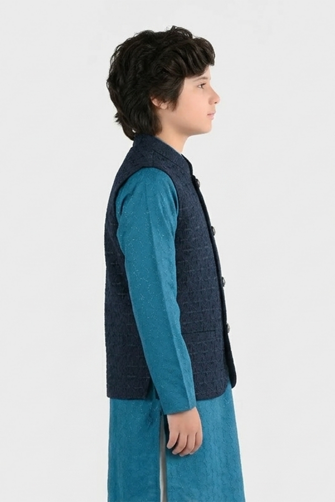 Boys Poly Viscose Waistcoat - Royal Blue