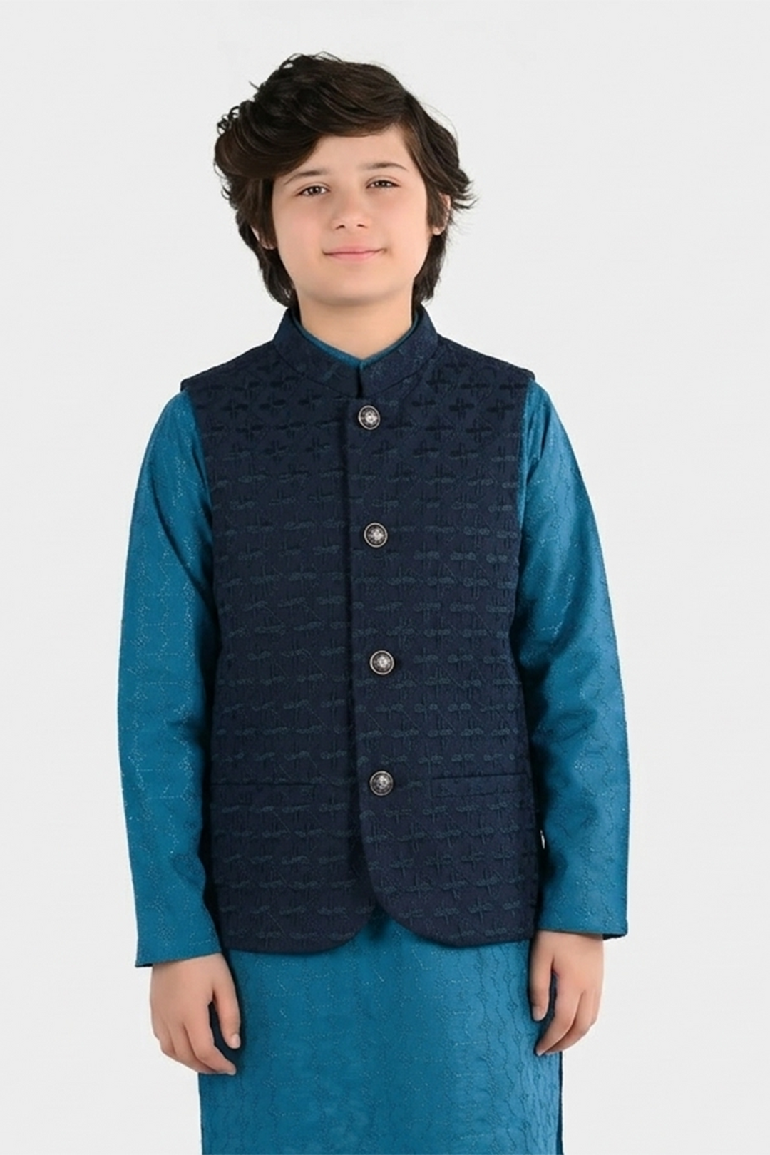 Boys Poly Viscose Waistcoat - Royal Blue