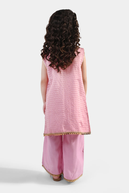 Girls Jacquard 2 Piece Set (Glitter) - Pink