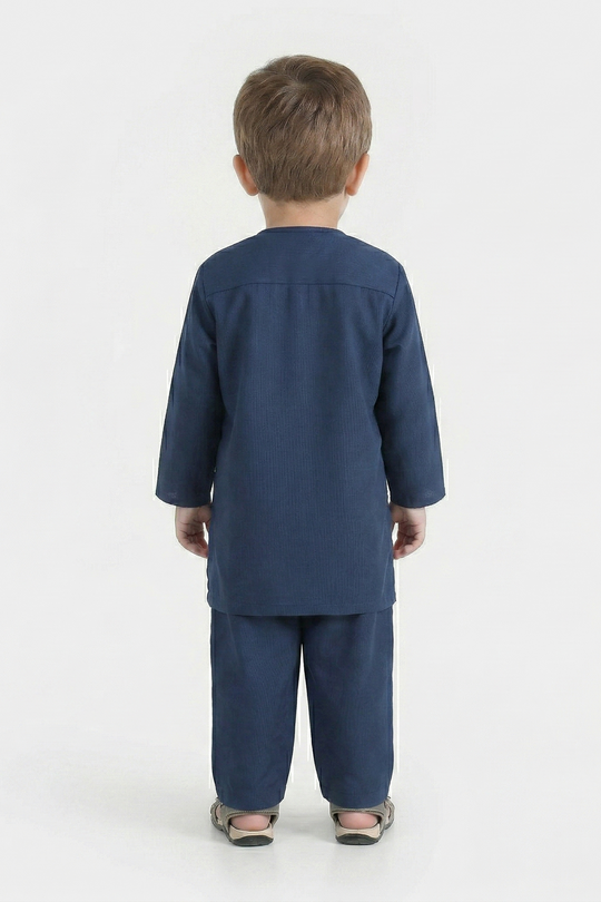 Infant Boys Poly Viscose Blended Suit 2 Piece (Blended) - Blue