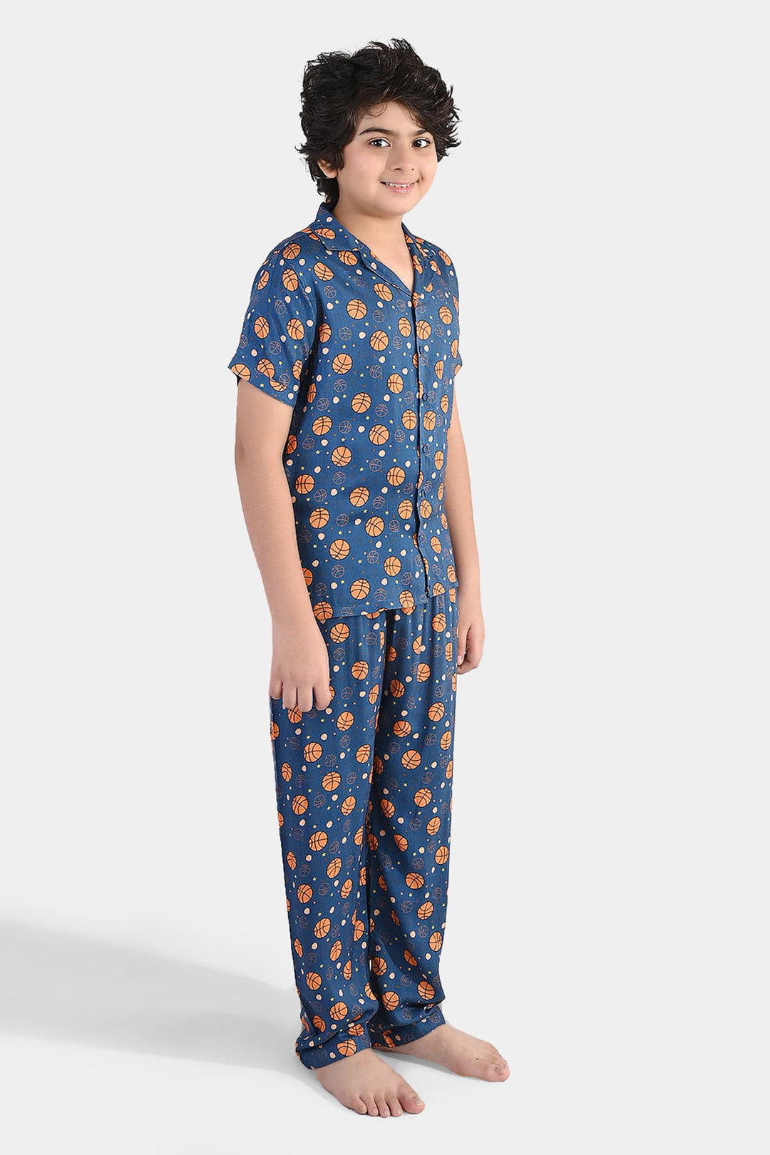 Boys Viscose Nightwear  Basketball -Teal Blue