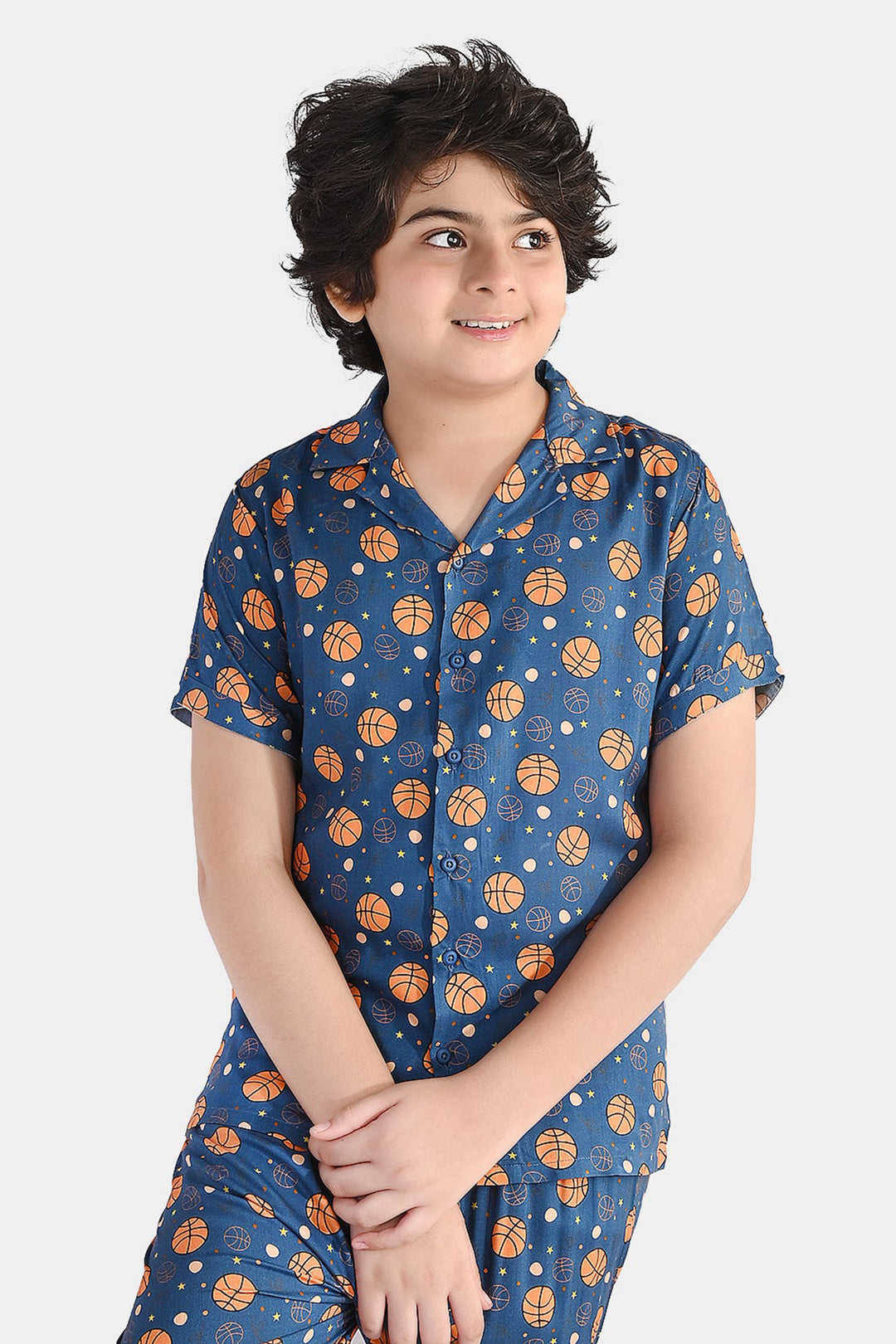 Boys Viscose Nightwear  Basketball -Teal Blue