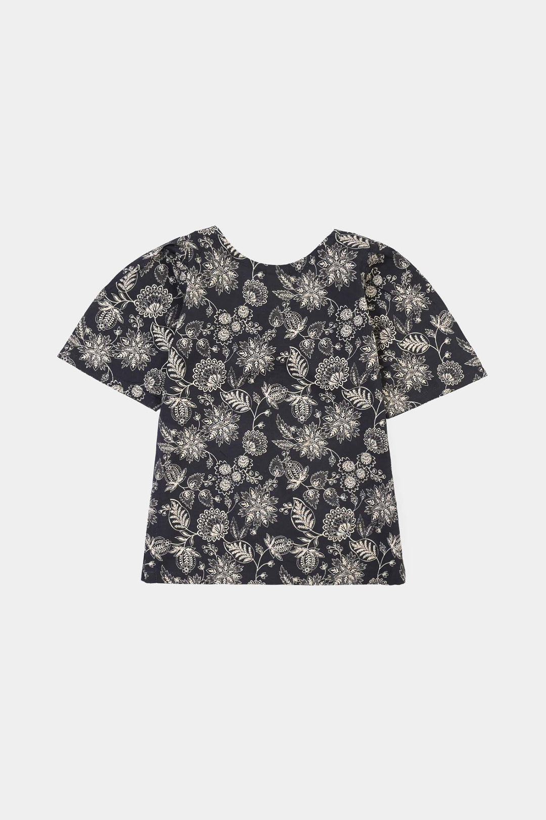 Infant Girls Cotton Slub Printed 2Pcs Monochrome-BLACK