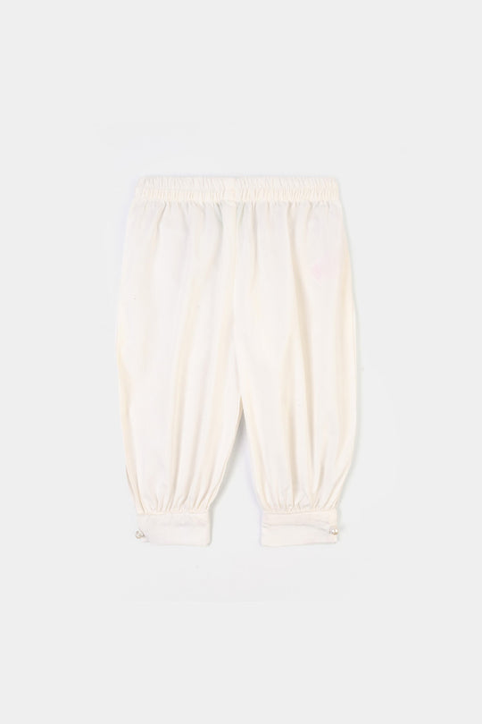 Infant Girls Cotton Harem Pant -WHITE