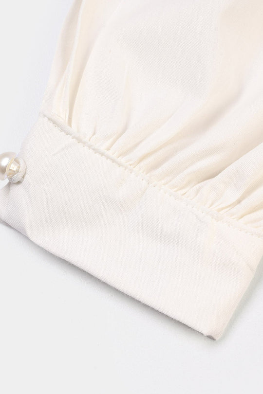 Infant Girls Cotton Harem Pant -WHITE