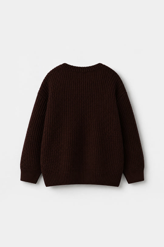 Boys Acrylic Sweater Block Box - Brown