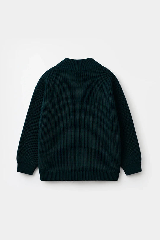 Boys Acrylic Sweater Hustle - Teal Blue