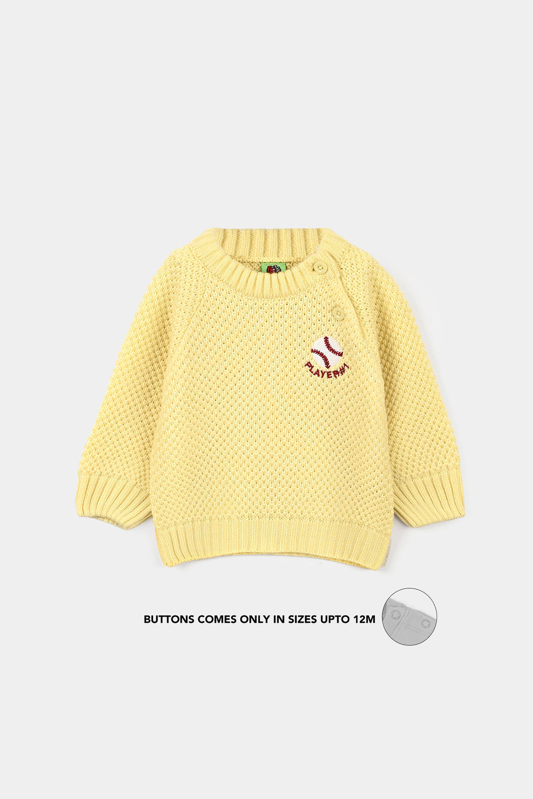 Infant Boys Acrylic Sweater-Player - Yellow