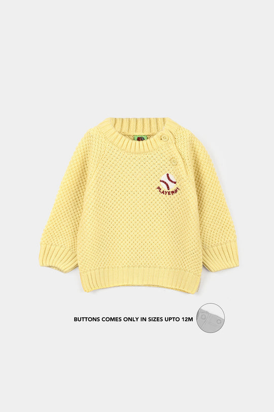 Infant Boys Acrylic Sweater-Player - Yellow