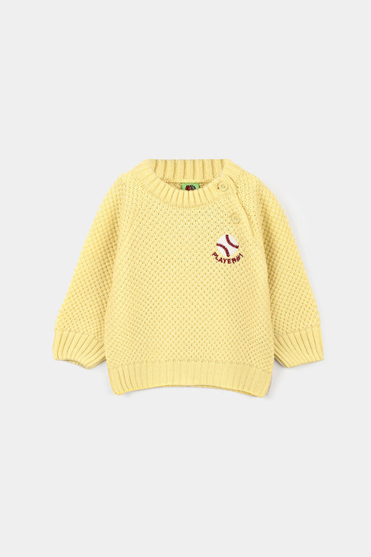 Infant Boys Acrylic Sweater-Player - Yellow