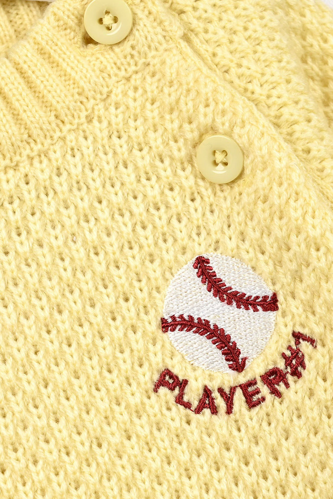 Infant Boys Acrylic Sweater-Player - Yellow