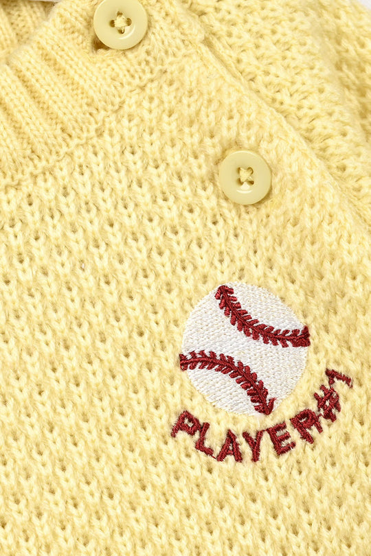 Infant Boys Acrylic Sweater-Player - Yellow