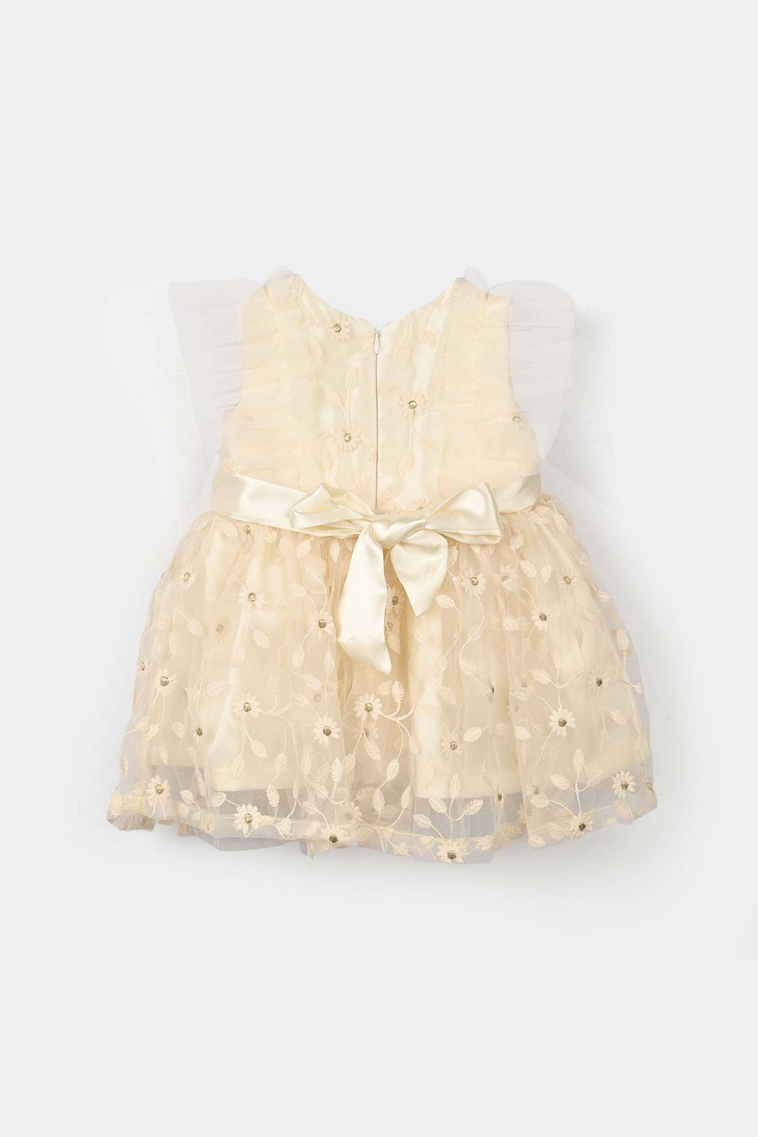 Infant Girls Net Fancy Frock Glam Angel - Cream