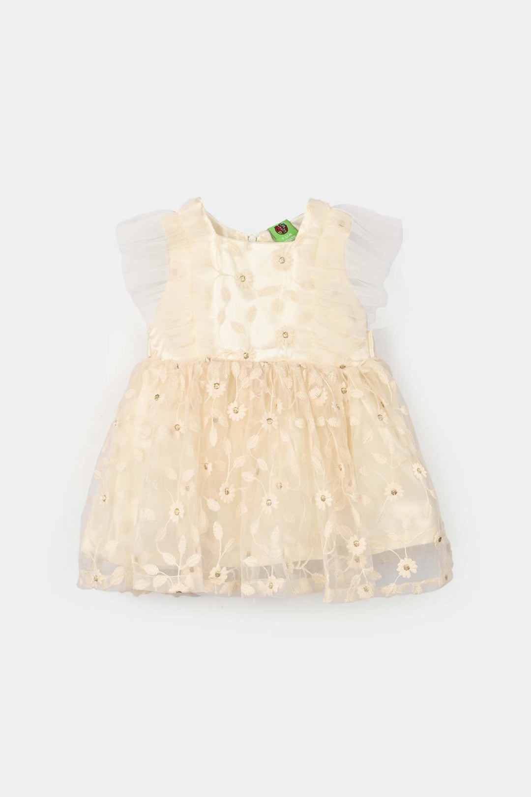 Infant Girls Net Fancy Frock Glam Angel - Cream