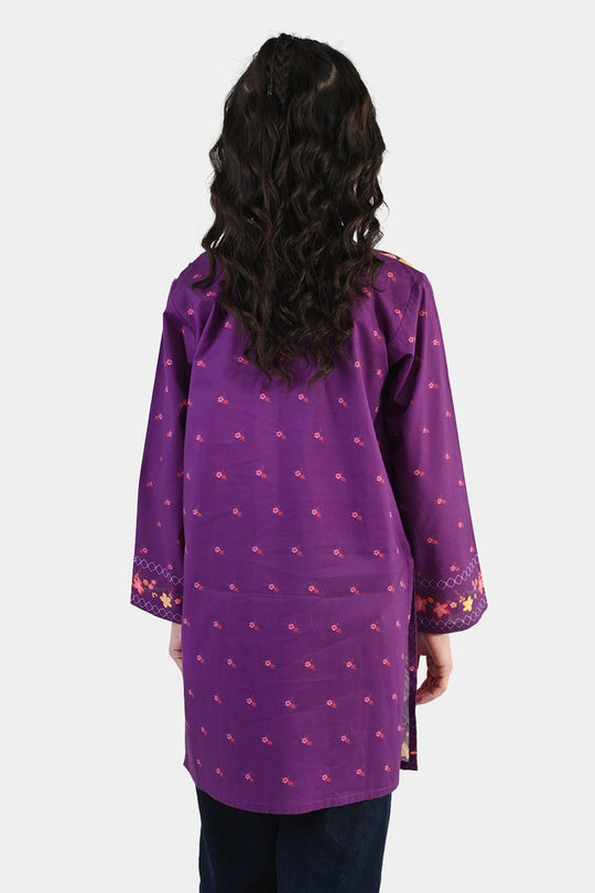 Girls Cotton Printed Kurti Mistry-PURPLE