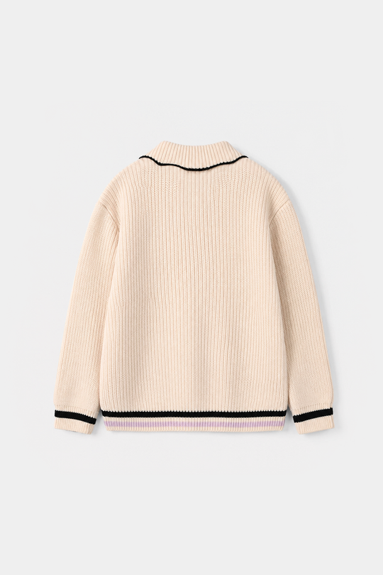 Girls Acrylic Sweater - Peter Pan - Cream