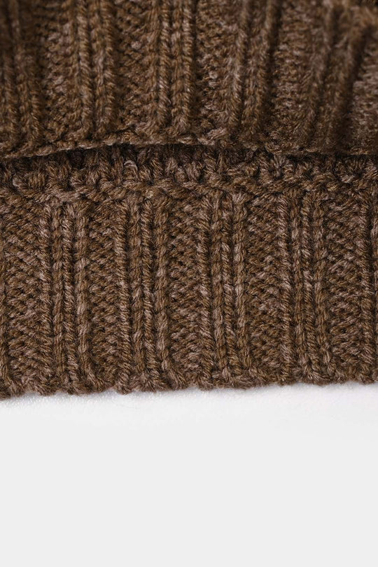 Infant Girls Acrylic Sweater-Quard Flower-BROWN