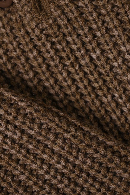 Infant Girls Acrylic Sweater-Quard Flower-BROWN