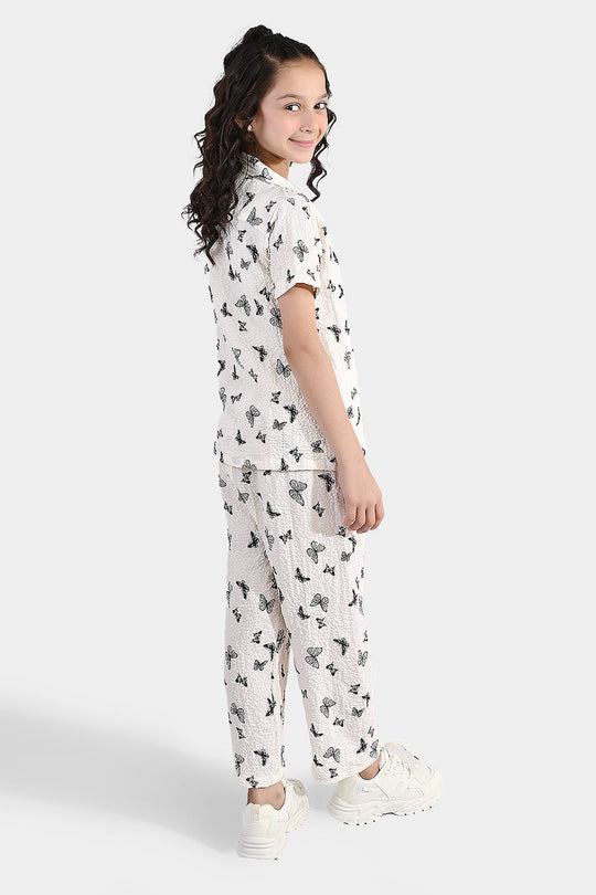 Girls Linen Viscose Nightwear Butterfly