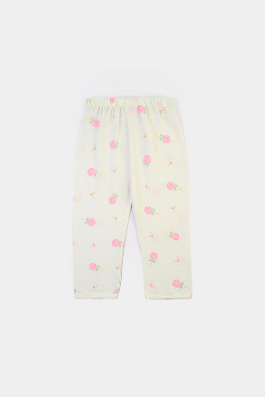 Girls Linen Viscose Nightwear-Heart & Bow