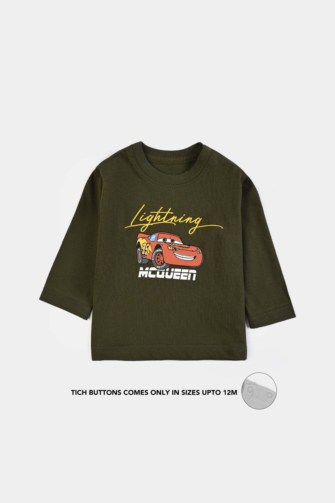 Infant Boys Cotton Jersey T-Shirt Full Sleeves Lightning Mcqueen