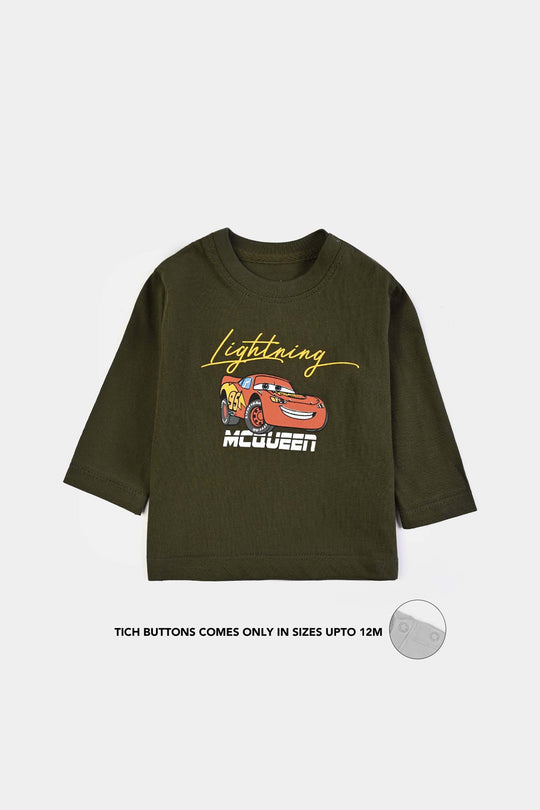Infant Boys Cotton Jersey T-Shirt Full Sleeves Lightning Mcqueen