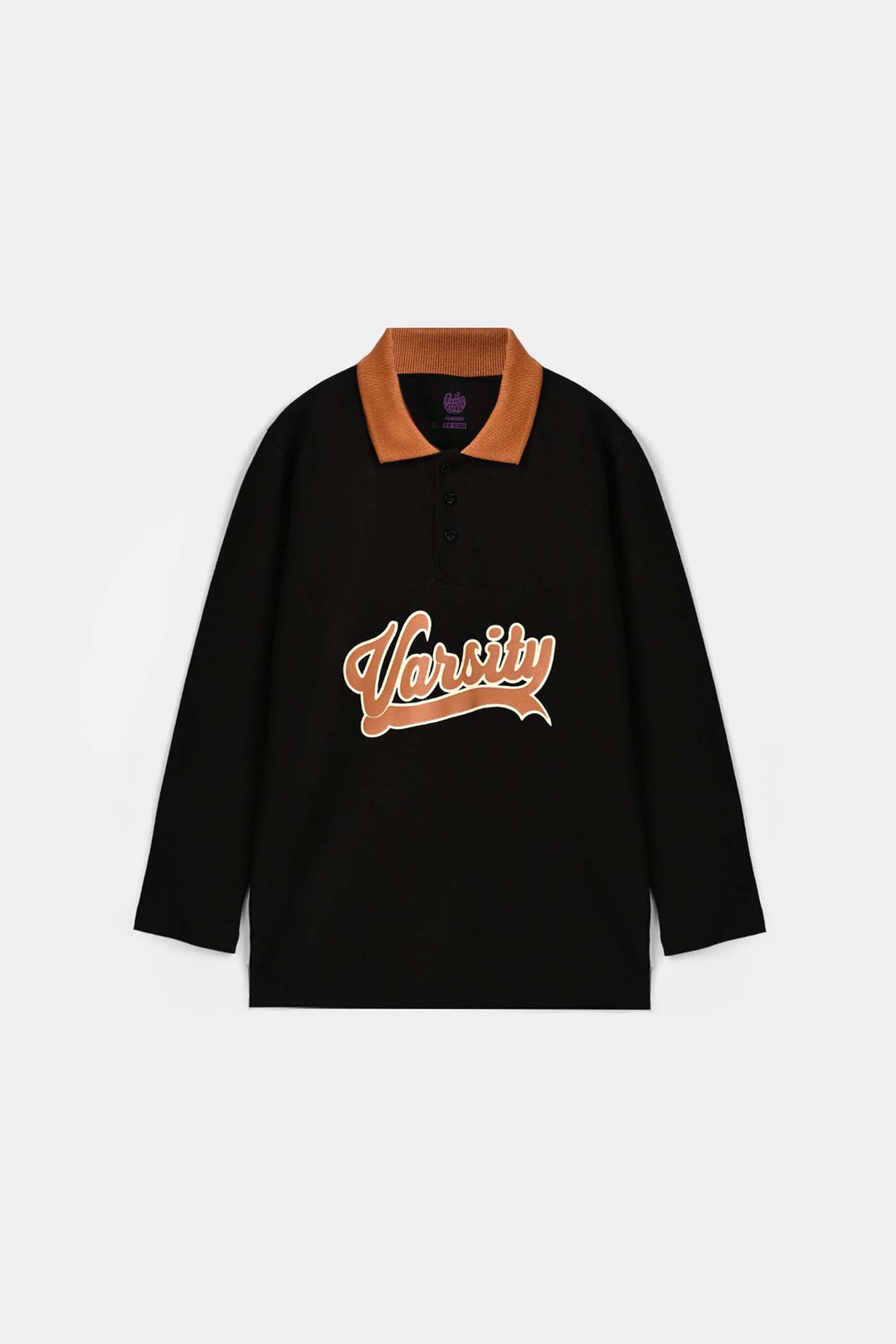 Boys Cotton Polo Varsity - Black