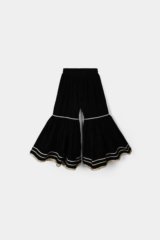 Girls Velvet 4Pcs Andaaz-BLACK