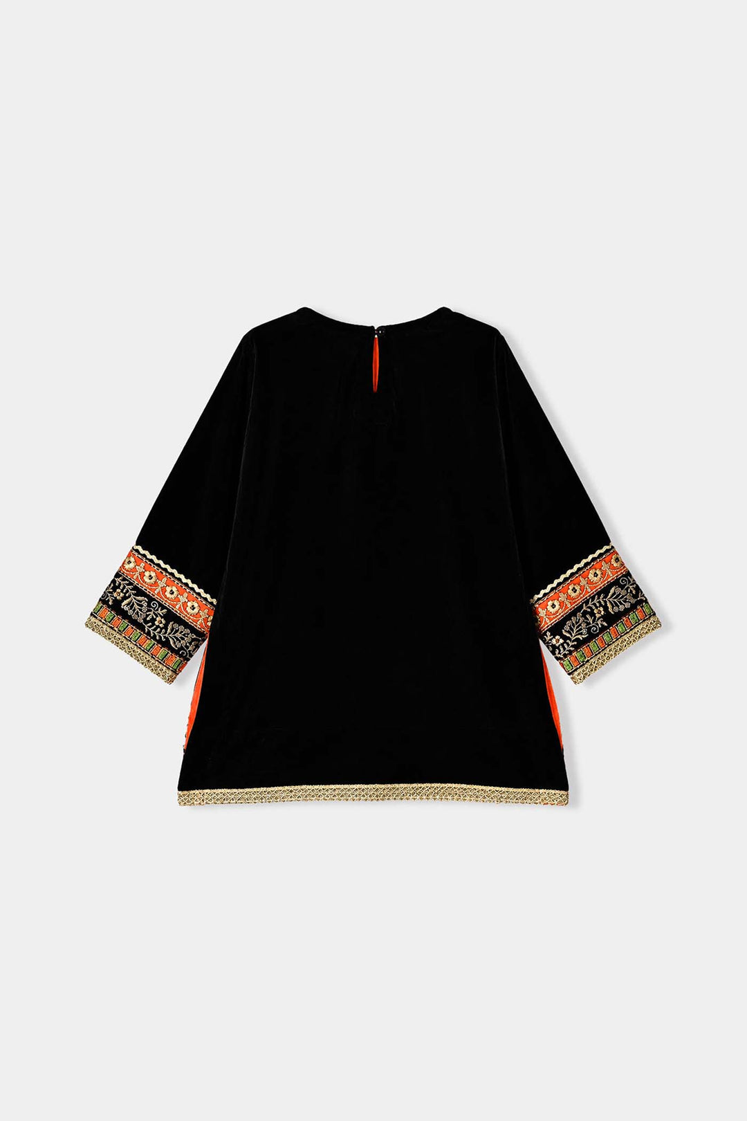 Girls Velvet 4Pcs Andaaz-BLACK