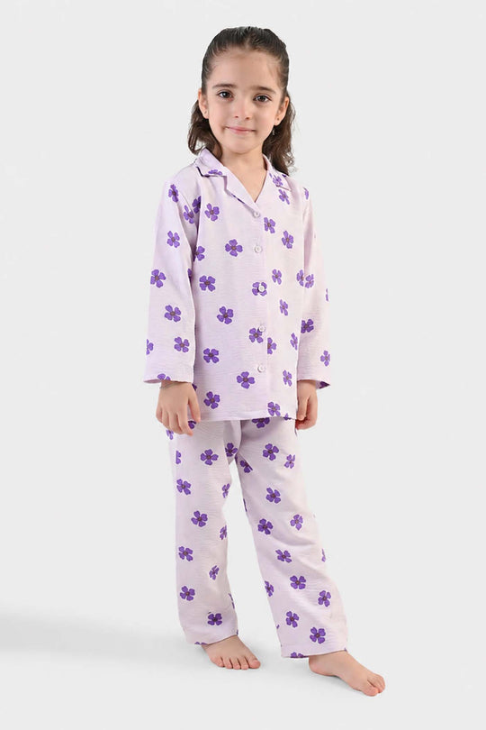 Girls Linen Viscose Nightwear - Lilly Lilac