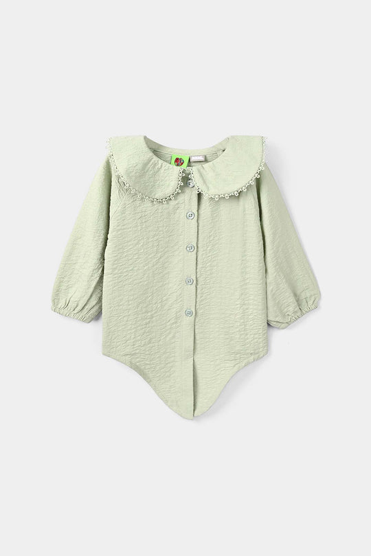 Infant Girls Poly Crinkle Casual Top Knot - Green