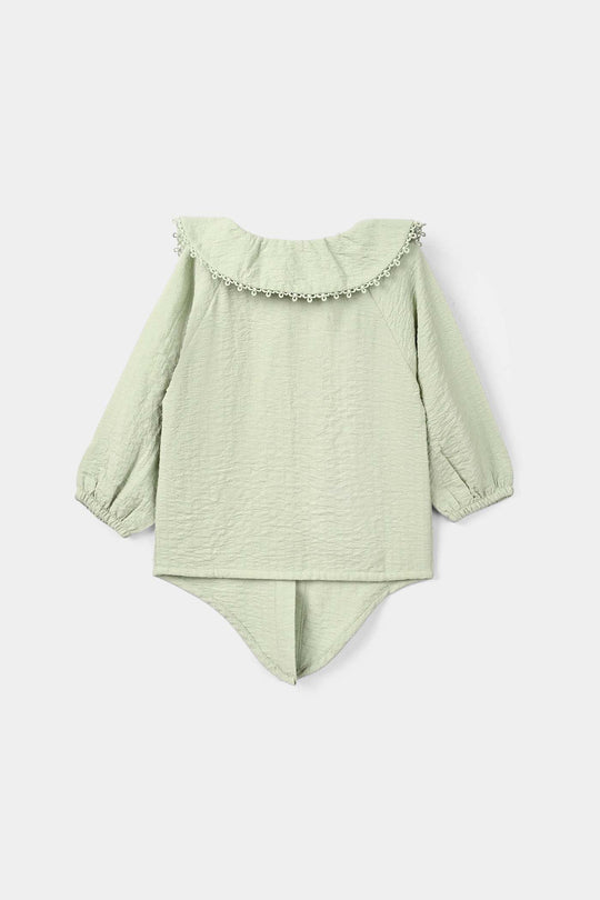 Infant Girls Poly Crinkle Casual Top Knot - Green